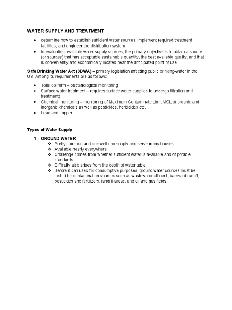 Water Supply, Treatment, and Erosion Control | PDF | Sewage Treatment ...