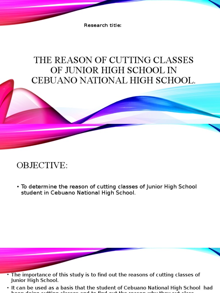 Reasons for Cutting Classes in Cebuano HS | PDF | Career & Growth