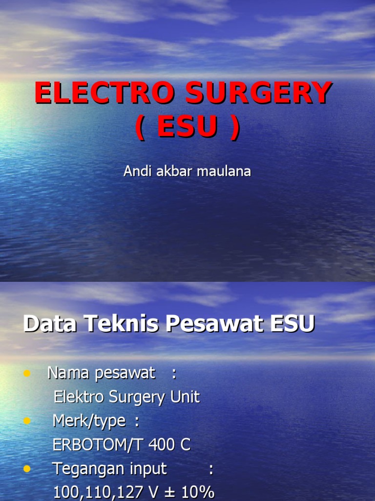 Panduan Elektro Surgery Unit ERBOTOM T400C | PDF