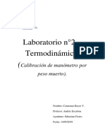 Calibración de manómetro por peso muerto