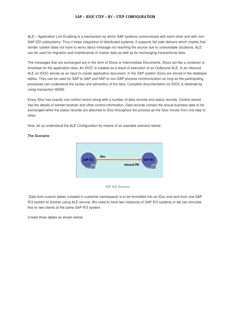 IDOC Step by Step Configuration 1 PDF | PDF | Subroutine | Database ...