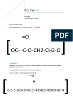 Chemistry Mrs Taylor: Polyesters and Polyamides