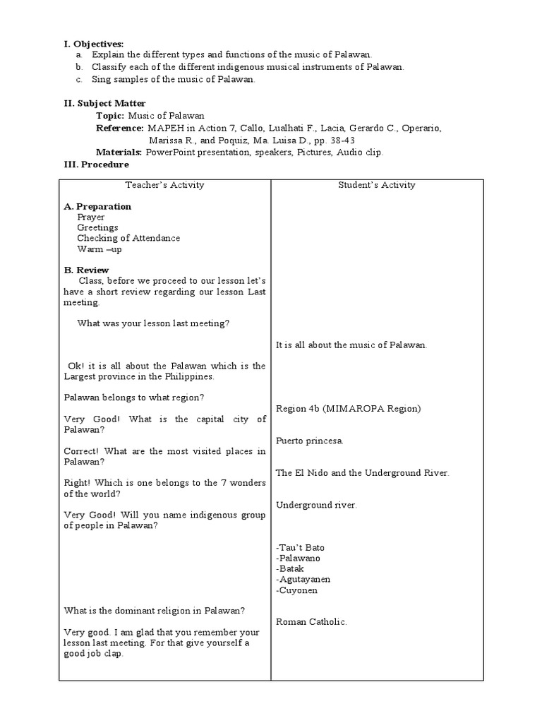 Indigenous Music and Instruments of Palawan | PDF | Musical Instruments ...