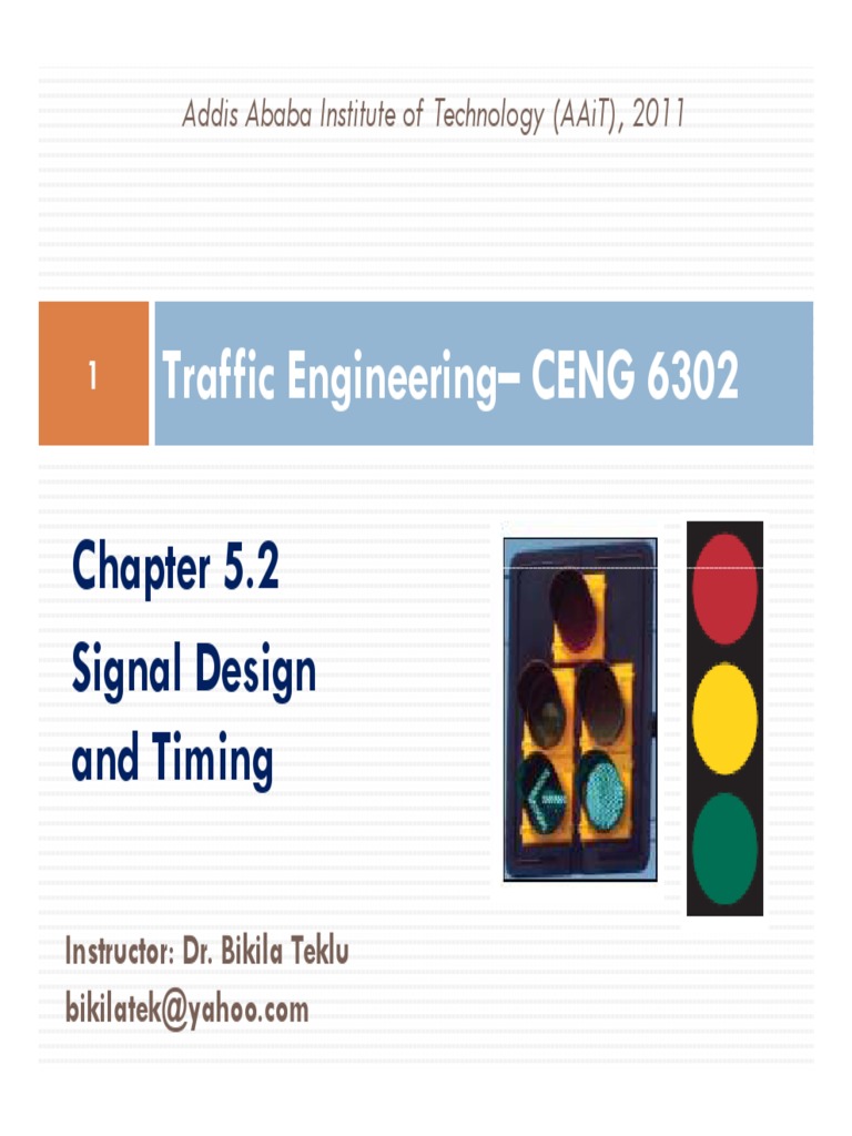 Traffic Signal Design and Timing Guide | PDF | Pedestrian Crossing ...