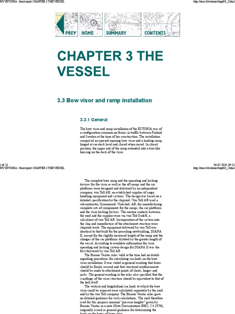 Bow Visor and Ramp Installation Overview | PDF | Deck (Ship ...