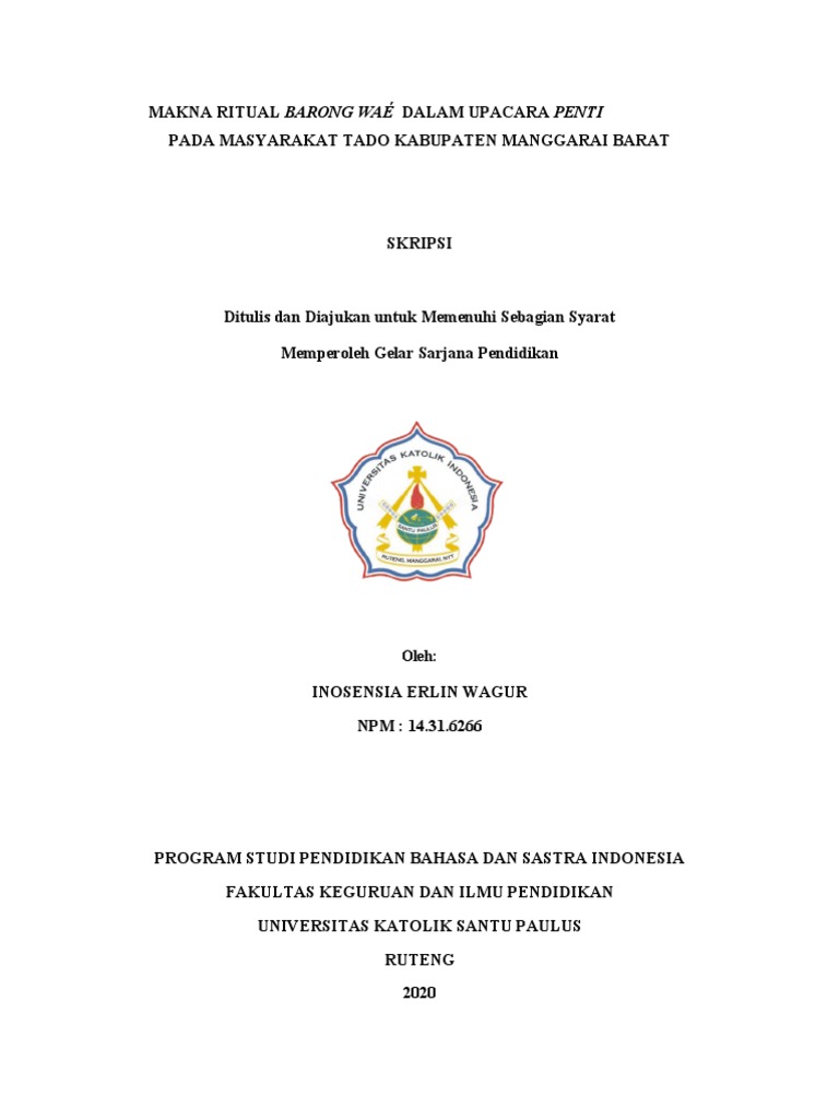 Makna Barong Waé dalam Upacara Penti | PDF | Ilmu Sosial