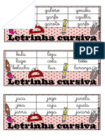 Letrinha Cursiva para Treinar Fazer Ditado Premiado e Formação de Frases