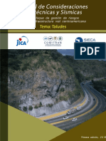 Manual de Consideraciones Geotecnicas y Sismicas tema:TALUDES