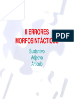 I Corrección de Errores Morfosintácticos