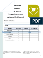 Examen Primer Trimestre Quinto Grado