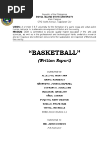 Basketball Written Report