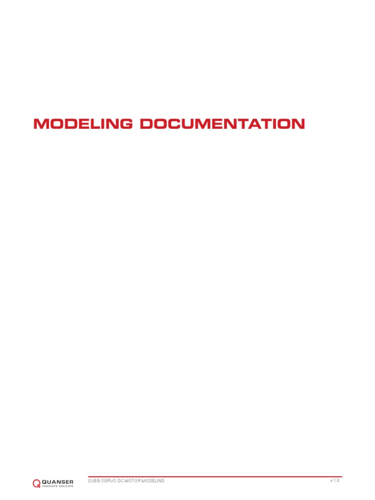 QUBEServo DC Motor Modeling PDF Electric Motor Quantity