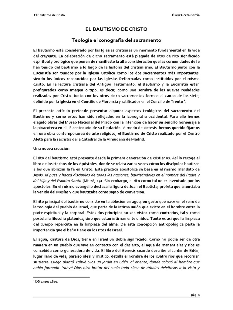 Iconografía del Bautismo de Cristo | PDF | Sacramentos | Bautismo