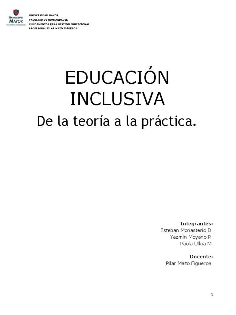 EDUCACIÓN INCLUSIVA Oficial | PDF | Plan de estudios | Inclusión ...