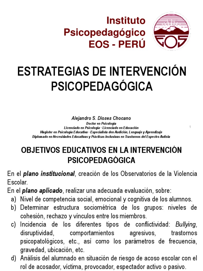 3 Intervención Psicopedagógica | PDF | Las emociones | Aprendizaje