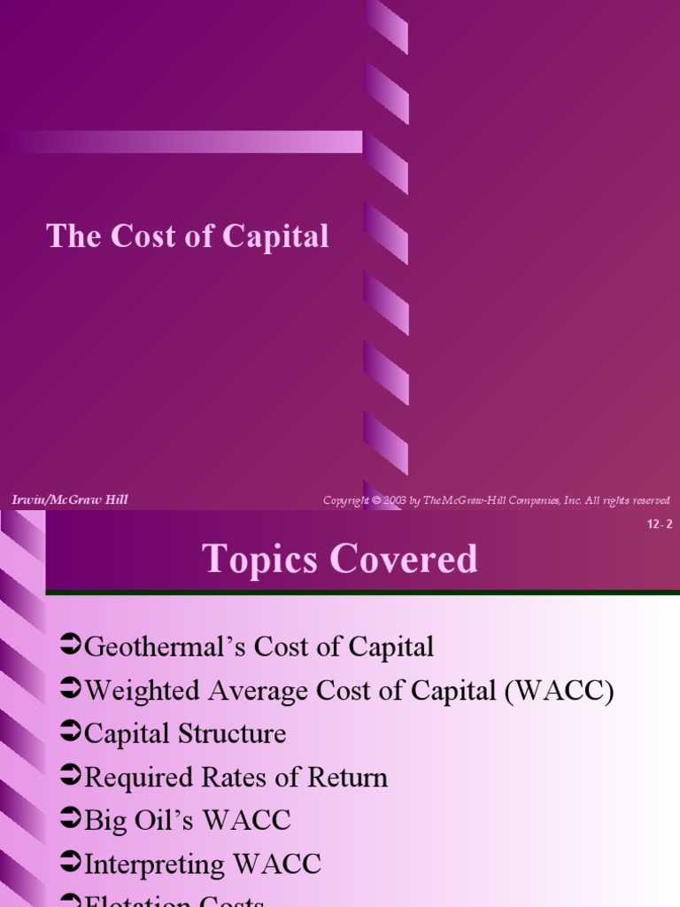 The Cost of Capital PDF Cost Of Capital Preferred Stock