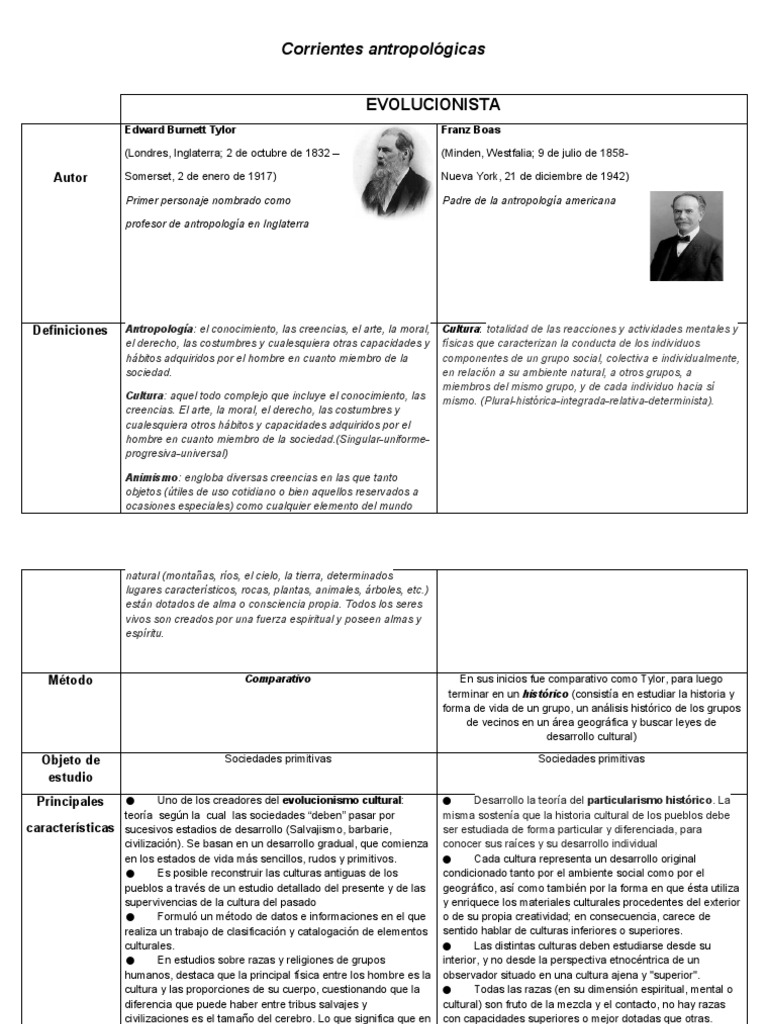 Corrientes antropológicas Antropología Sociedad