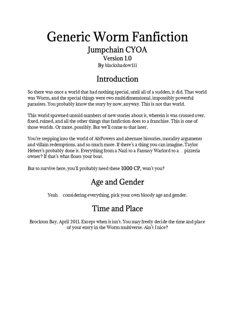 Generic Worm Fanfic PDF