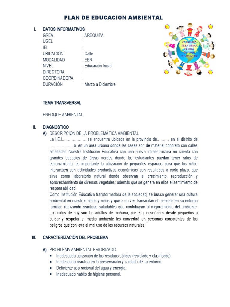 Plan de Enfoque Ambiental | PDF | Entorno natural | Sustentabilidad