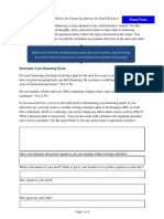 Worksheet - Financing Options For Small Business PDF