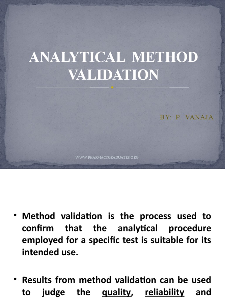 Analytical method validation pdf