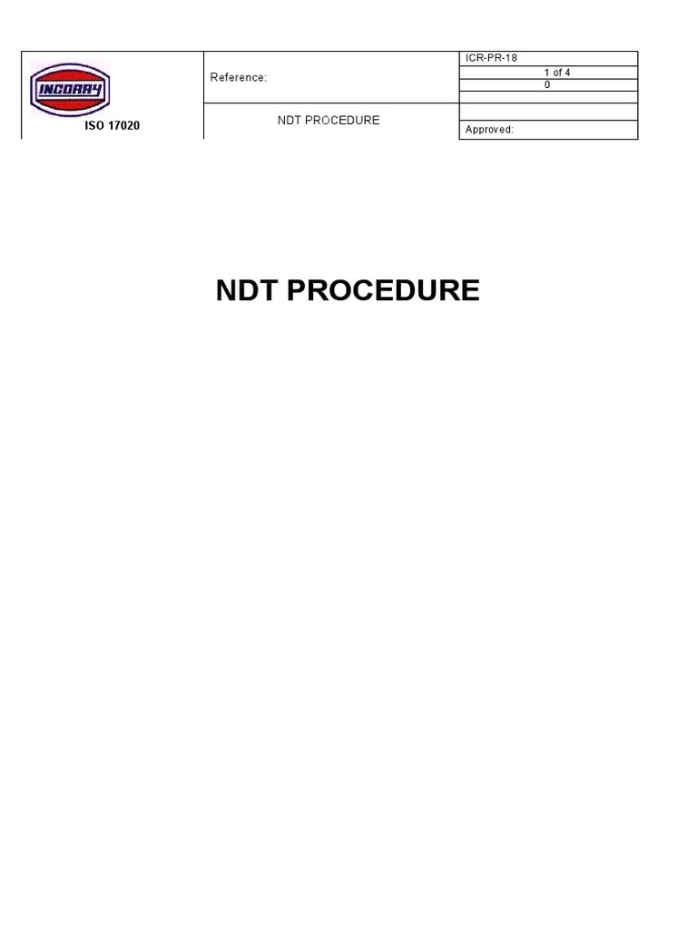 NDT Procedures for Oil & Gas Industry | PDF | Nondestructive Testing ...