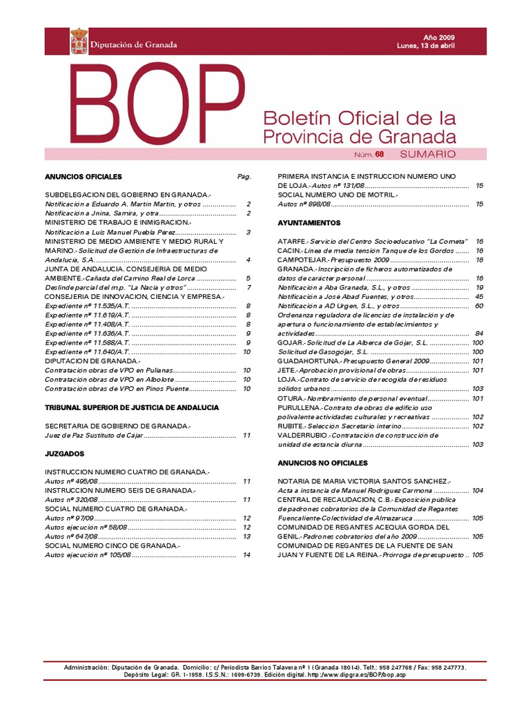 Boleti | PDF | Granada | Conceptos legales