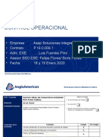 Informe Control Operacional Retro Excavadora Antonio Aranciabia 18 y 19 de Enero 2020