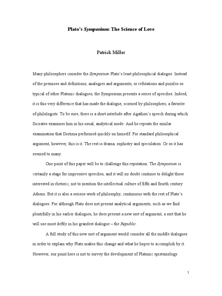 Platos Science of Love | PDF | Symposium (Plato) | Plato