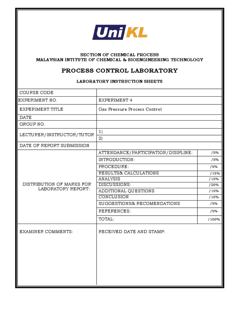 Gas Pressure Control Experiment Guide | PDF | Valve | Control Theory