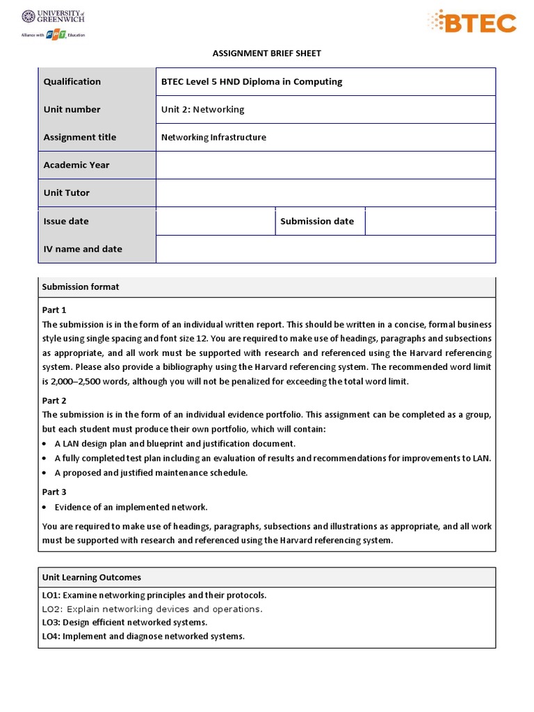 Networking Infrastructure Assignment Guide | PDF | Network Topology ...
