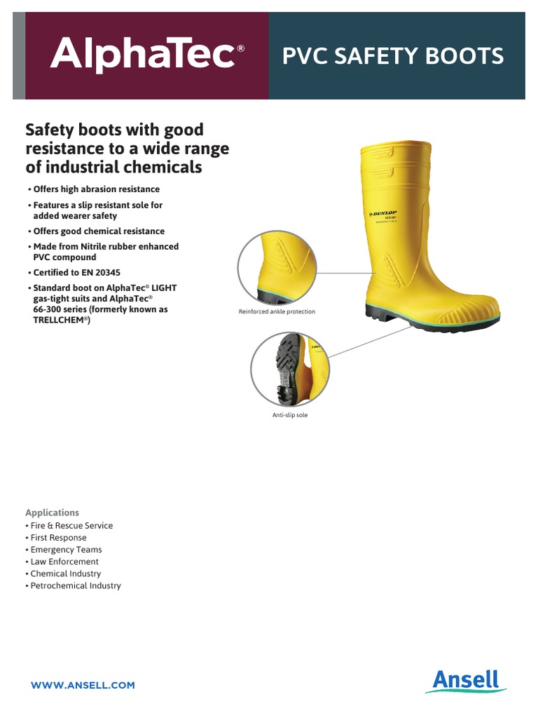 PDS PVC Safety Boots 2002 PDF PDF Polyvinyl Chloride Materials