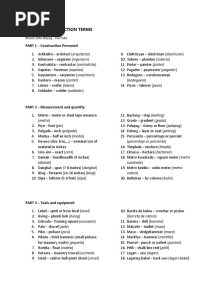 Filipino Construction Terms