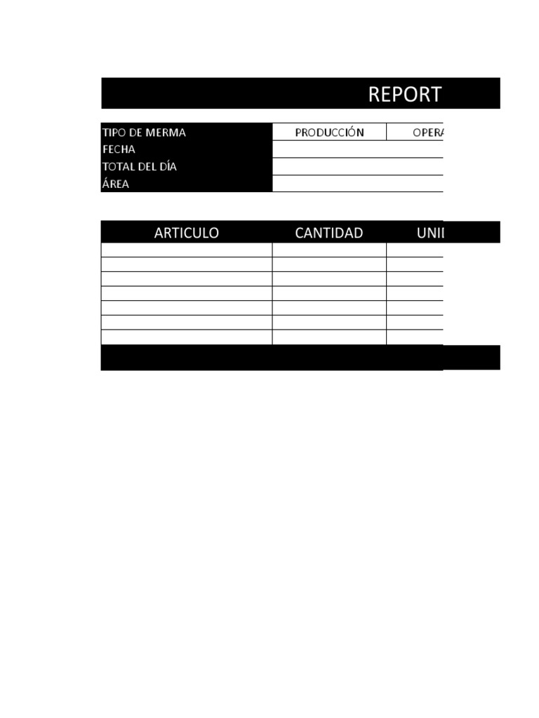 Reporte de Merma | PDF