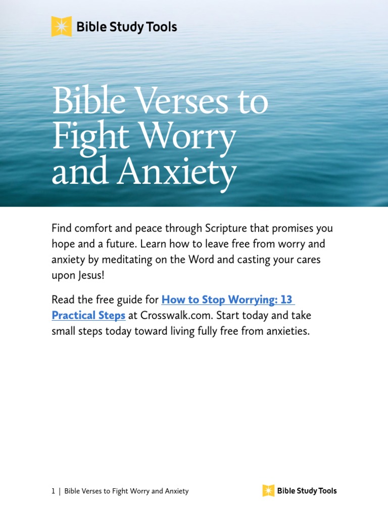 Worry and Anxiety Bible Verses | PDF | God The Father | Gospel Of Matthew