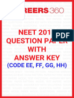 NEET 2018 English Question Papers With Answer Key Code EE - U2mLySh PDF