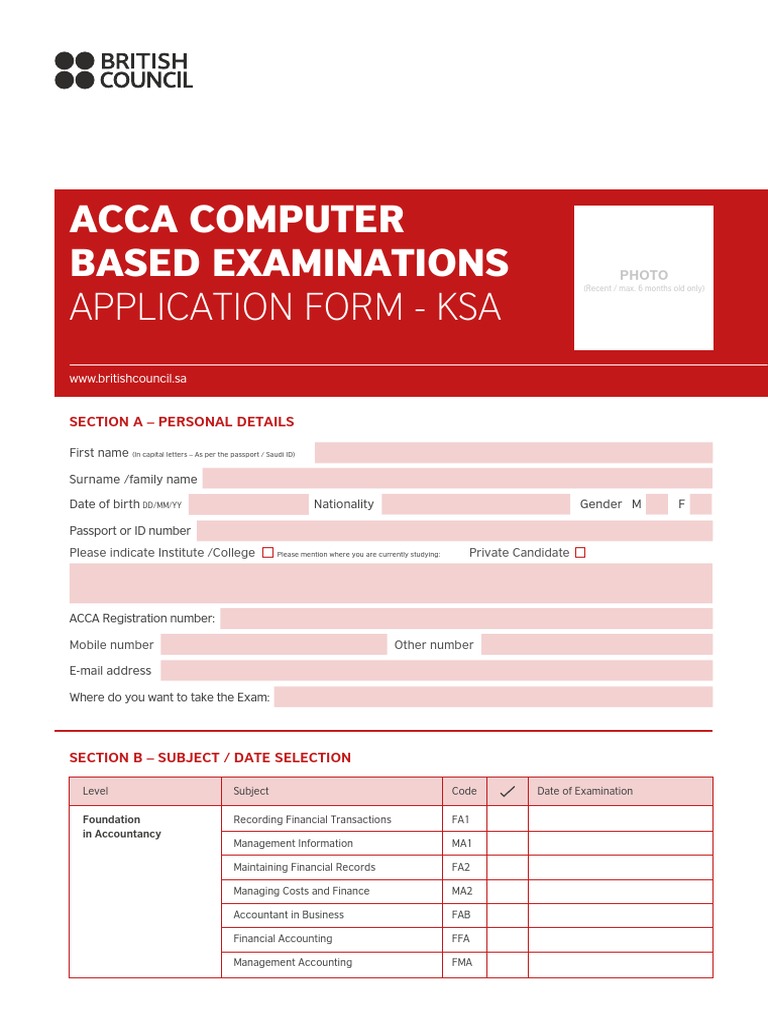 ACCA Exam Application Form KSA 2023 | PDF | Accounting | Government