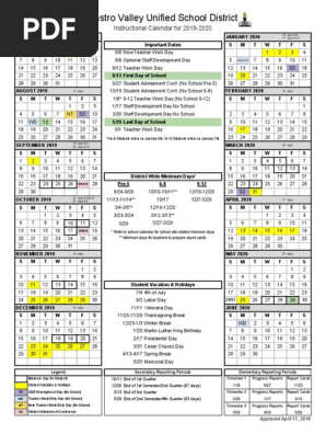 Cvusd Calendar2019-2020 Approved 2019-04-11 English | PDF | Academic Term |  Academia