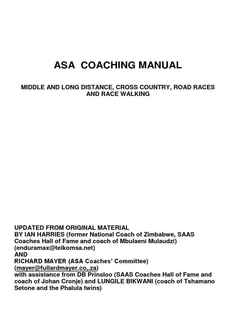 ASA Level 1 Coaching Distance Races Middle Long Steeple Walk PDF | PDF ...