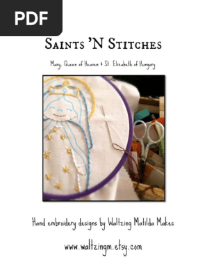 Mary, Queen of Heaven & St. Elizabeth of Hungary  / PDF Instant Download Pattern / Hand Embroidered Saint Dolls