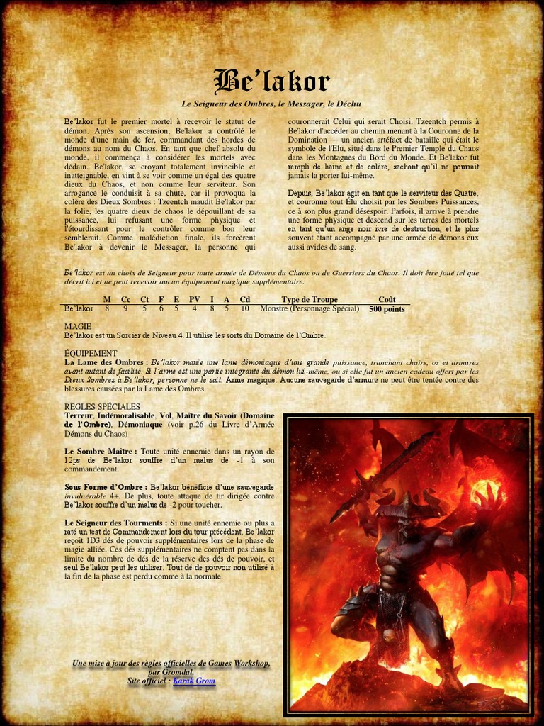Livre D Armée Guerriers Du Chaos V8 Pdf Be'Lakor New | PDF | Loisirs | Des sports