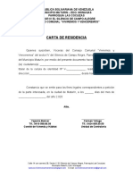 Carta de Residencia - Formato