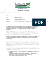 Formato de Comunicado Interno Responsabilidades SST