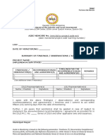 Annex I - Pro-Forma Aide Memoire