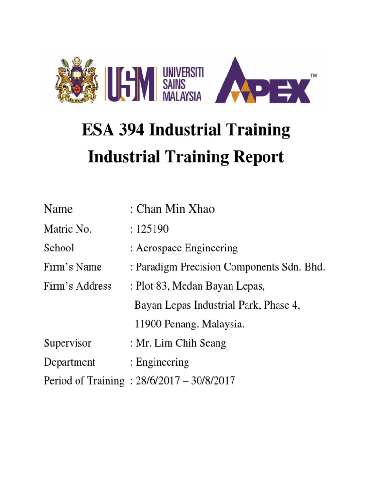 Simple Internship Report Pdf Metalworking Computer File
