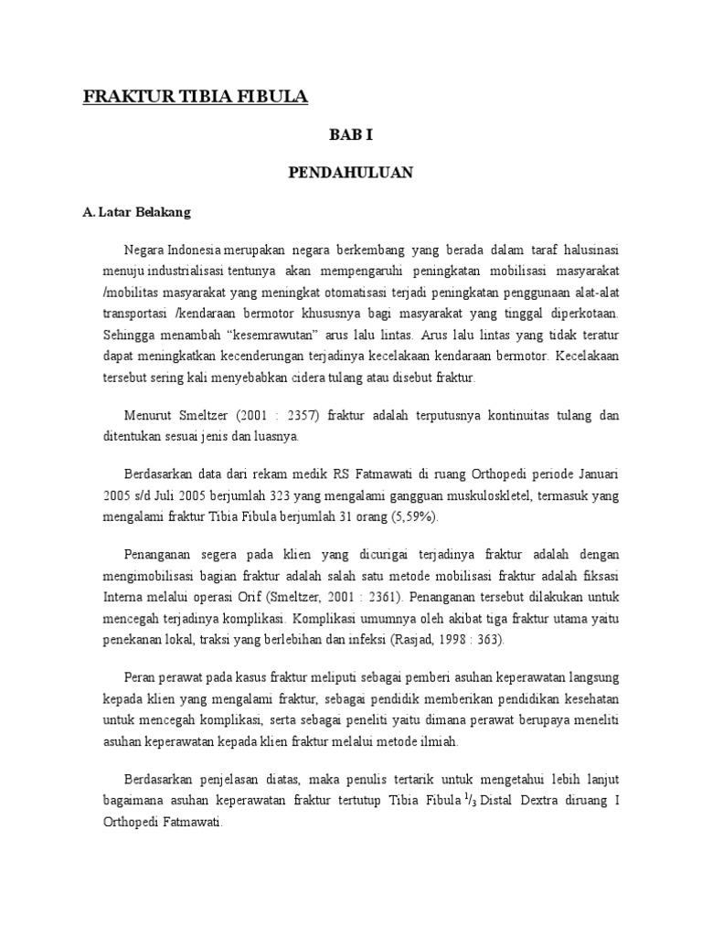 Fraktur Tibia Fibula | PDF | Anatomi Tungkai Bawah | Anggota Badan ...