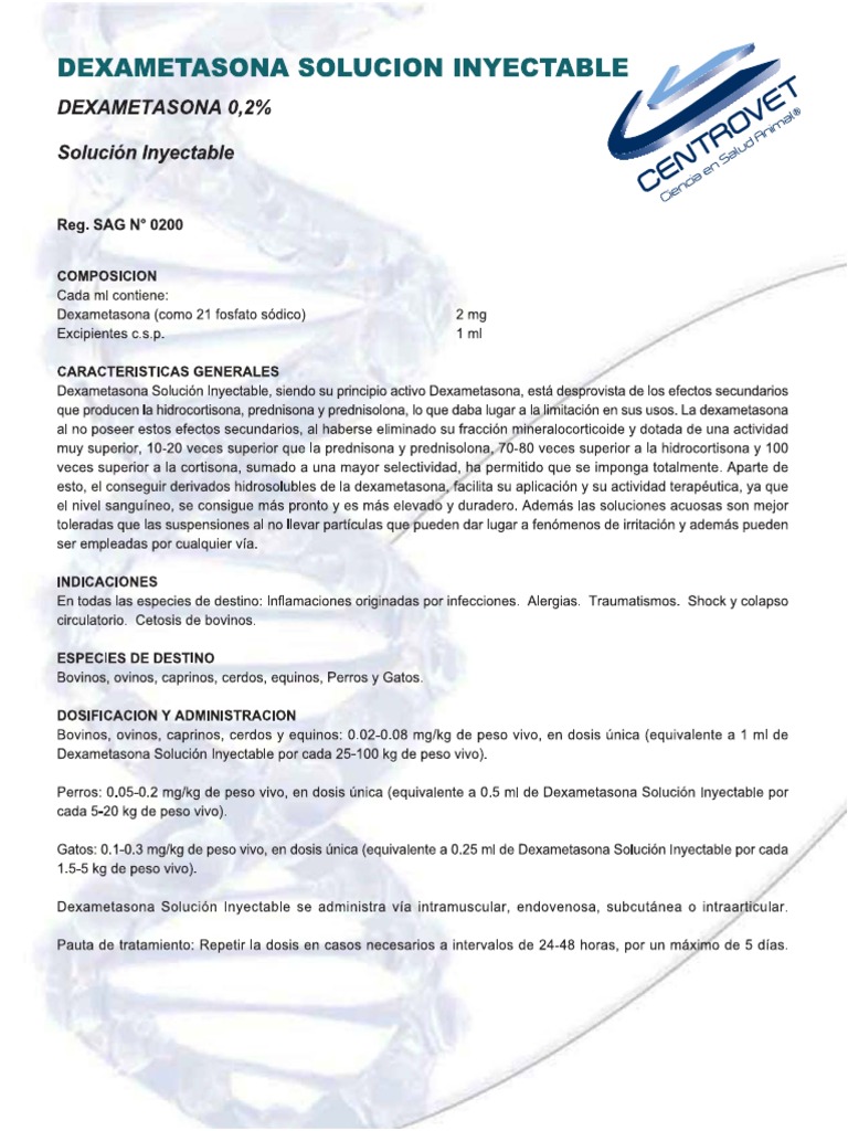 Dexametasona Inyectable PDF | PDF