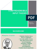 Comprehensible Input Theory, Krashen