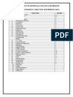 NICU Equipment List