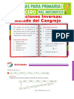 Operaciones Inversas o Método Del Cangrejo para 3ero de Primaria